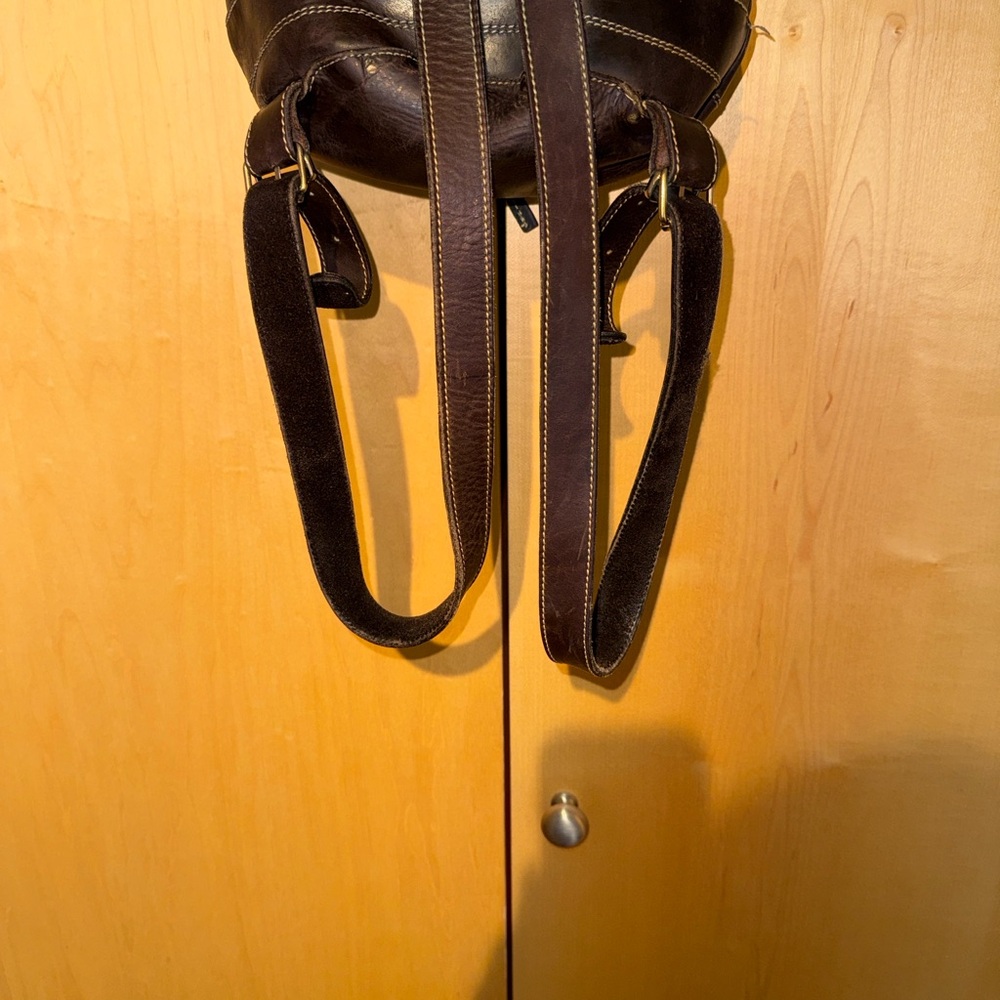 Elegant Dark Brown Leather Backpack - Picture 7 of 16